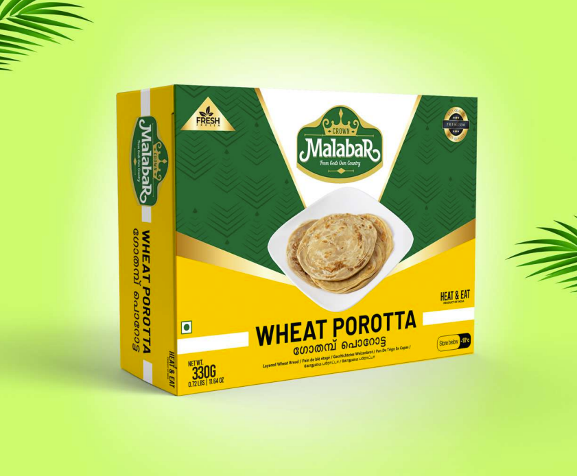 Crown Malabar Wheat Porotta Frozen 900G